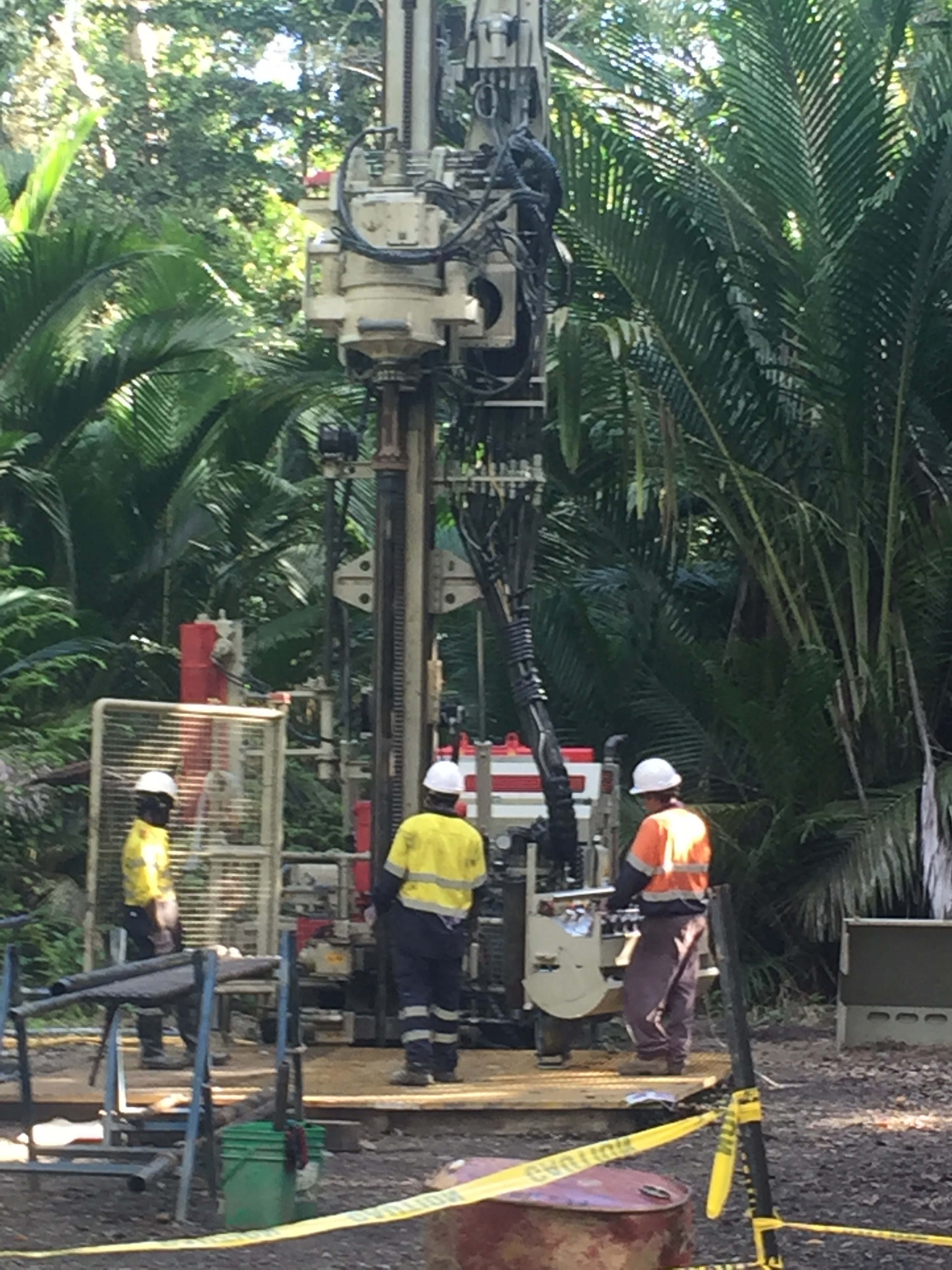 Drill rig set up in PNG