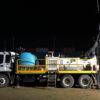 Truck mounted Drill Rig at night time