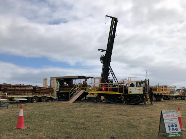 Large Sonic Drill Rig with mast up