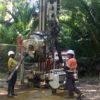 Sonic Drill loading rods in Papua New Guinea